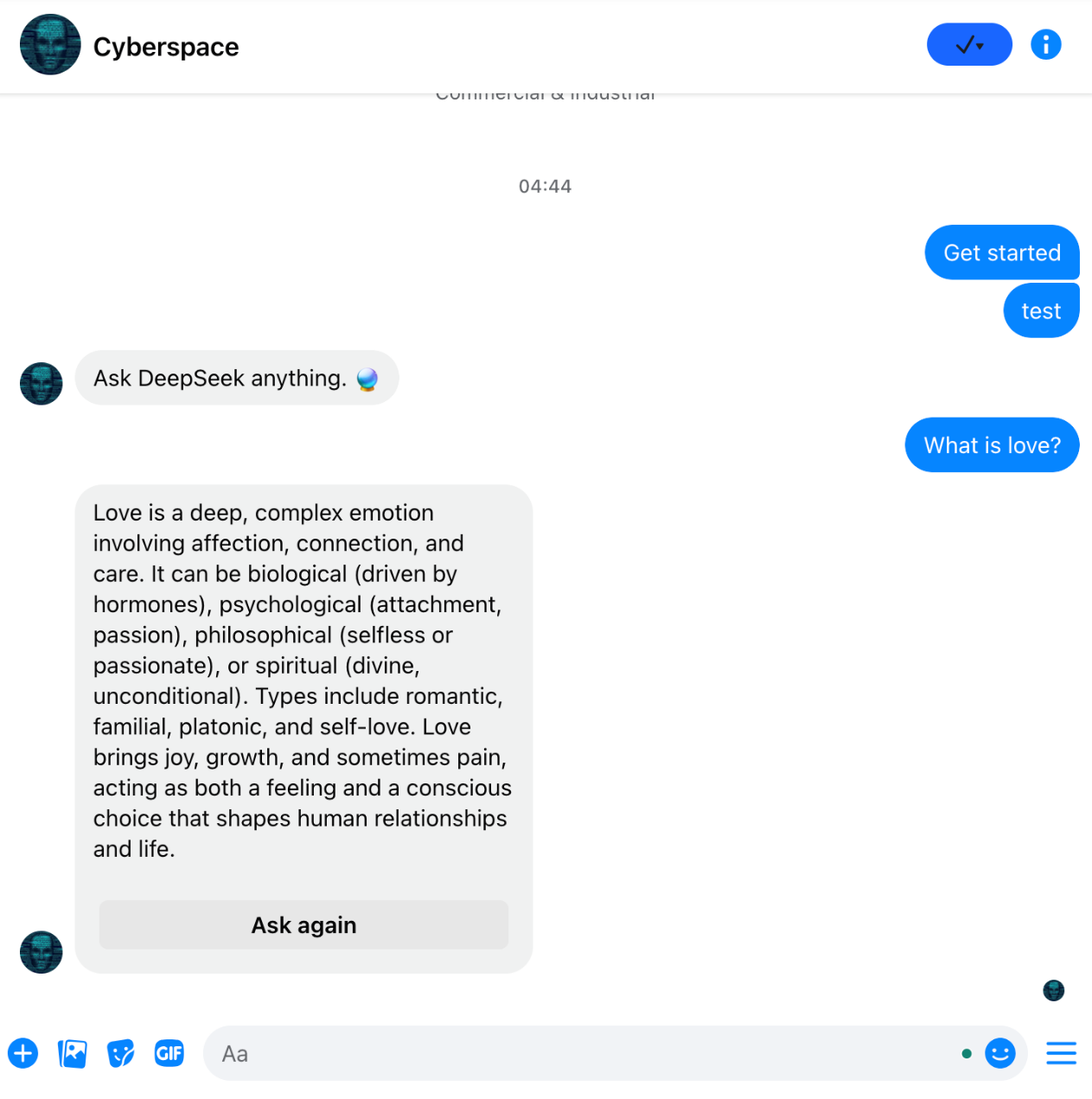 A screenshot of a chat

AI-generated content may be incorrect.